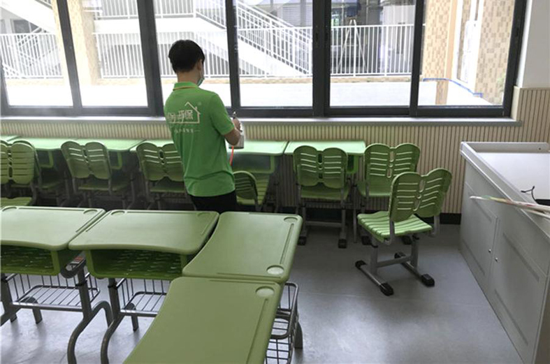 佛山禪城環湖小學學校專業辦公室除甲醛 佛山學校教室辦公室專業除甲醛現場